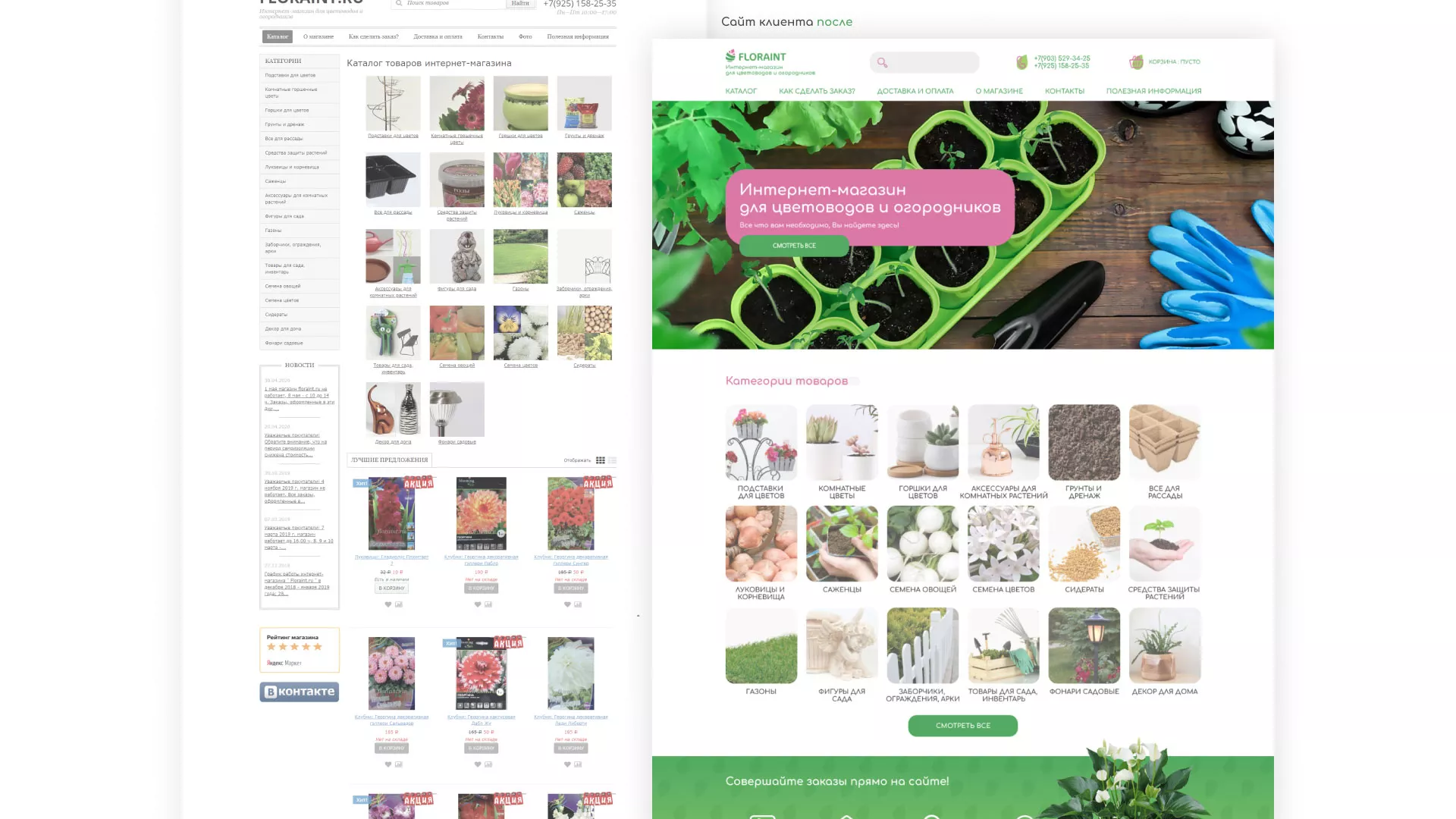 Создание логотипа и интернет-магазина «FLORAINT»