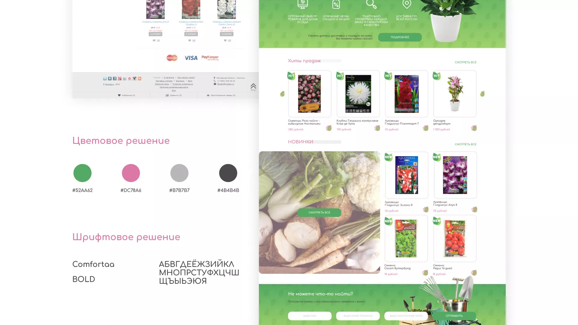 Создание логотипа и интернет-магазина «FLORAINT»