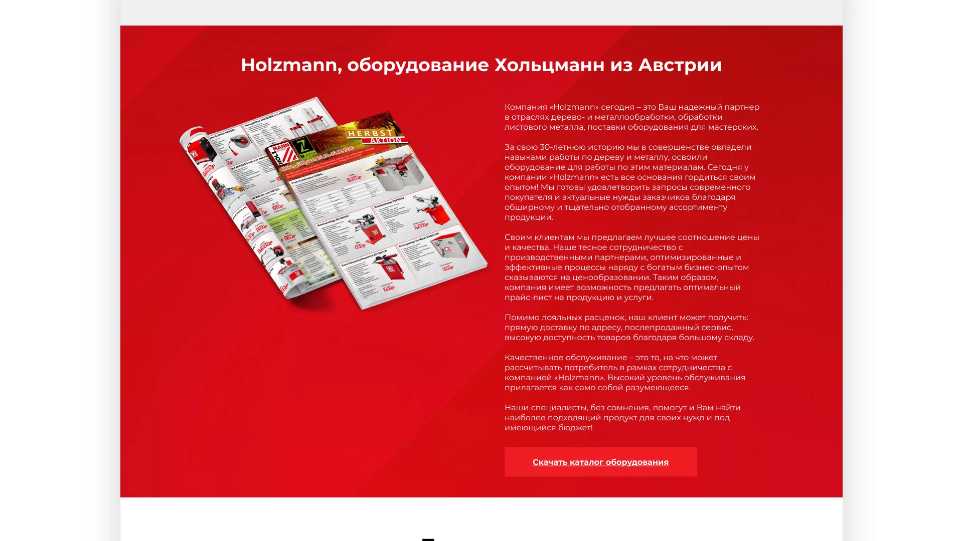 Создание сайта компании «HOLZMANN Maschinen GmbH»